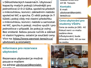 Nabídka ubytováni pro studenty VŠAPS Terezín